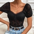 thumbnail image 3 of 2DXuixsh Womens Jumpsuit Women's Solid Color Mesh Stitching Lace Pattern Slim Fit Thin Texture All Purpose Inner Jumpsuit Black Size S, 3 of 8