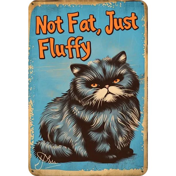 Placa Metal Vintage Pintura Hierro Rectangular Gato Arte Pared Bar para El 20x30cm