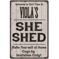 thumbnail image 1 of VIOLA'S She Shed Sign Lady Cave Gift 8 x 12 Matte Finish Metal 108120082247, 1 of 1