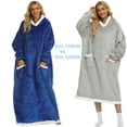 thumbnail image 4 of 2023 Winter Wearable Hooded Blanket with Sleeves Long Warm Flannel Hoodies Sweatshirt Pullover Women Men Lazy Blanket Oversized, 4 of 4