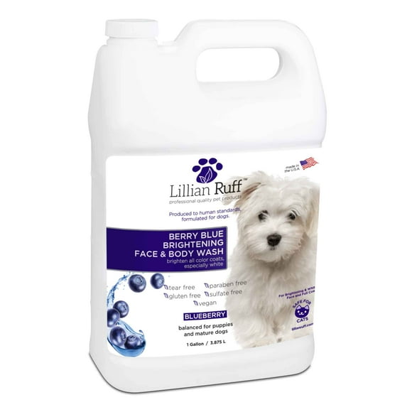 Champú Lillian Ruff Berry Blue Brightening para perros, 3,78 L