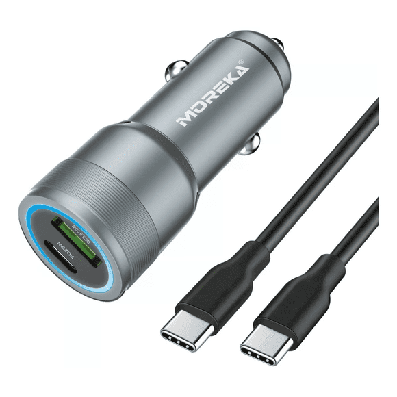 Turbo Cargador Para Auto Carga Rapida Qc 3.0 2 Puertos Usb. Plata