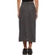 thumbnail image 3 of Falda de mezclilla larga con cremallera frontal y abertura para mujer INSPIRE CHIC, con bolsillos, color negro M, 3 of 5