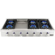 GASLAND Chef Slide-in Natural Gas Cooktop, Gas Rangetop with 6 Deep Recessed Sealed Burners & Griddle