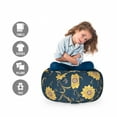 thumbnail image 2 of Sunflower Storage Toy Bag Chair, Helianthus Floral Wild Pointy Petals Repetitive Print, Stuffed Animal Organizer Washable Bag, Large Size, Dark Sky Blue Mustard, by Ambesonne, 2 of 3
