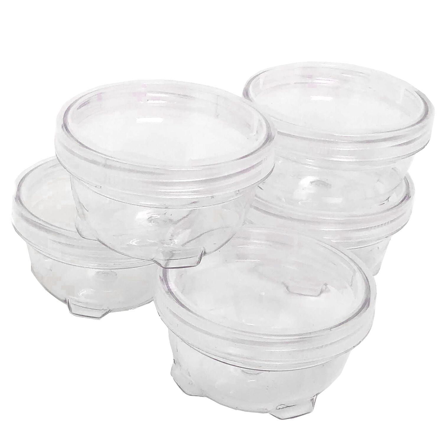 Set Storage Stackable Interlocking Clear Containers 12 with Lids Beads  Crafts Findings Small Items (2.75 Round)