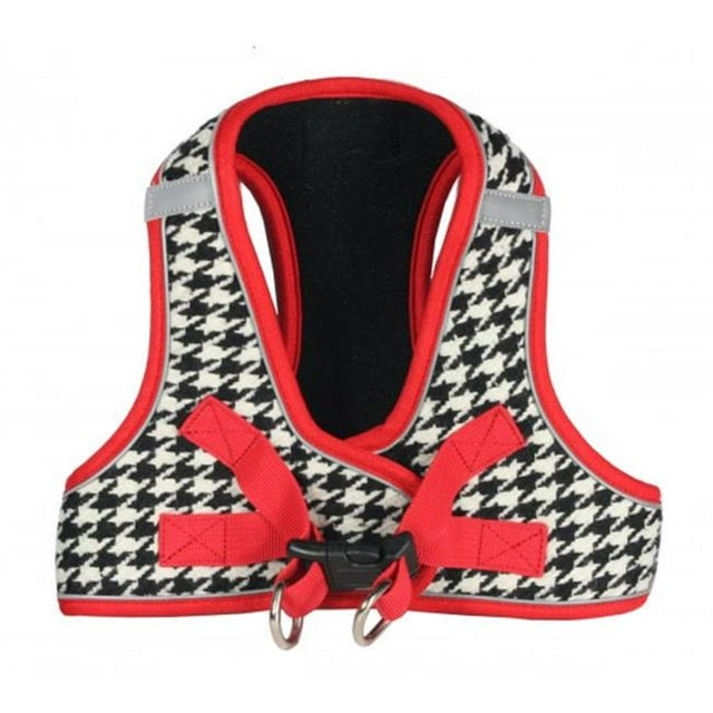 Hip Doggie HD-6EZHB-XL Extra Large EZ Reflective Houndstooth Harness - Black