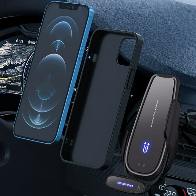 Cargador inalámbrico para coche para todos los teléfonos inteligentes, carga rápida de 15 W, cargador inalámbrico con sujeción automática para coche, soporte para teléfono con ventilación de aire para