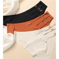 thumbnail image 2 of Bragas ahuecadas Moda elástica Simple Sin costuras Suave Cintura baja Recorte Ropa interior para mujeres Negro M, 2 of 6