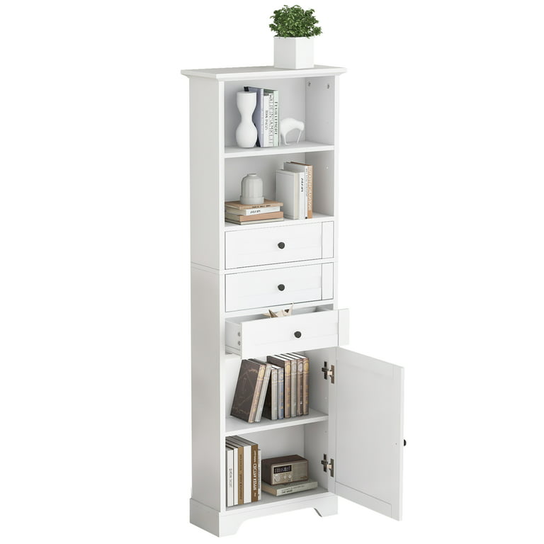 Dropship Tall Bathroom Storage Cabinet, Corner Cabinet With Doors And  Adjustable Shelf, MDF Board With Painted Finish, White to Sell Online at a  Lower Price