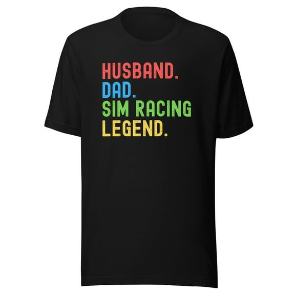 Husband Dad Sim Racing Legend Shirt, Unisex, Racing Sim Shirt, Funny Gaming Esport Shirt, Sim Racer Shirt, Car Racing Gamer Shirt (Black, S)
