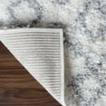 thumbnail image 4 of Boho Geometric Diamonds Plush Shag Indoor Area Rug, Grey/Cream, 4' x 6', 4 of 9