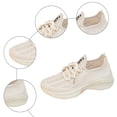 thumbnail image 6 of Rokment Womens Running Tennis Shoes Breathable Mesh Lace up Athletic Memory Foam Walking Trainners Comfortable Casual Fitness Golf Non Slip Work Fashion Sneakers Beige Size 6, 6 of 8