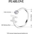 thumbnail image 3 of Anillos con inicial ajustable de plata de ley 925 para mujer, alfabeto apilable Az, 3 of 4