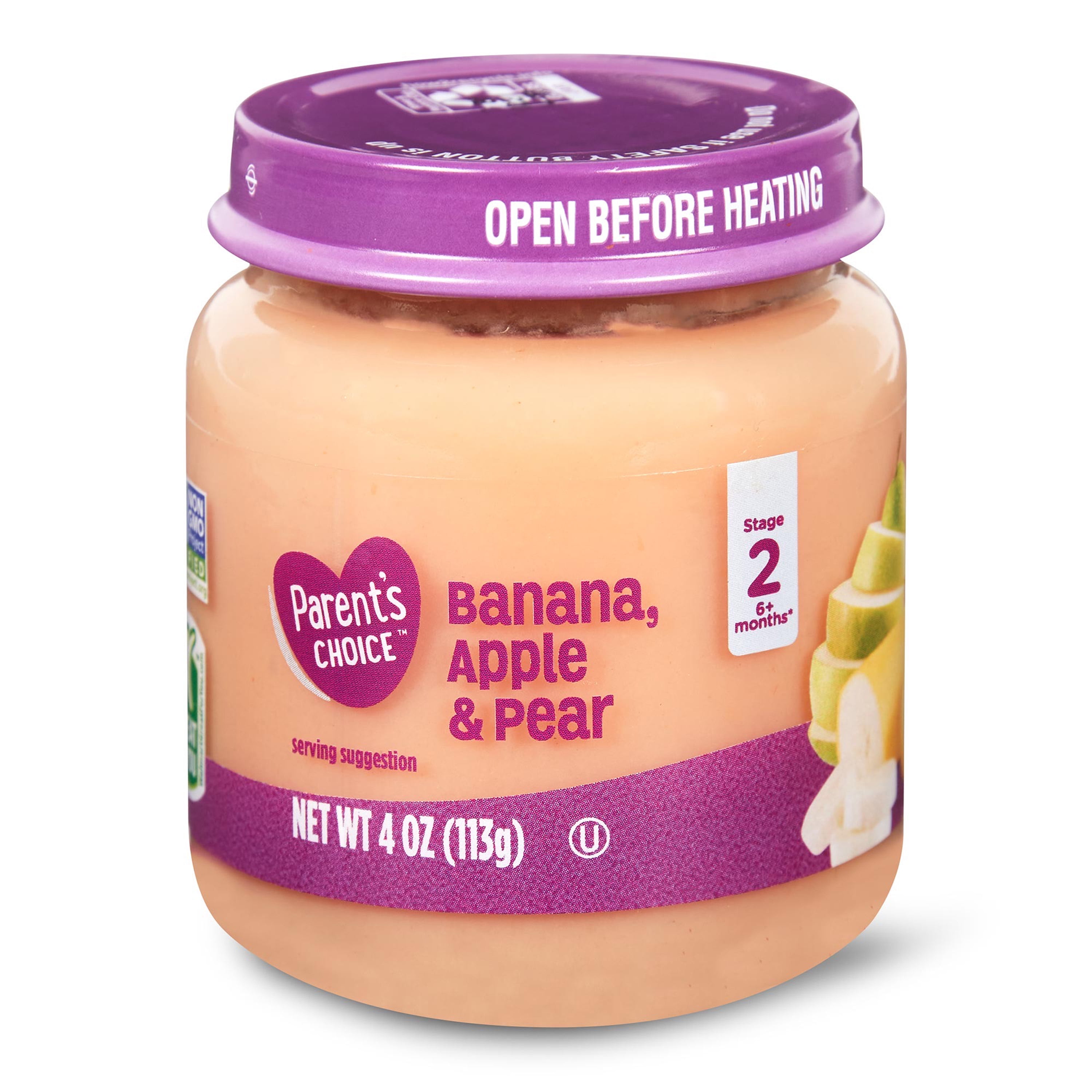 Parent's Choice Banana Apple & Pear Baby Food, Stage 2, 1 4 oz. Jar