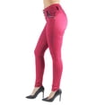 thumbnail image 3 of Fashion2Love Women's Juniors Colombian Design Butt Lift Push Up Mid Waist Skinny Jeans, 3 of 9