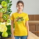 thumbnail image 3 of Playera Blusa De KIWI – Estilo Tropical que Te Llena de Vida Ropa Para Mujer Color Amarillo Talla Grande Marca Emil SaEs, 3 of 4