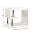 thumbnail image 3 of Simple Relax Lacquer and Metal End Table in Chrome Finish White, Chrome Square, 3 of 5