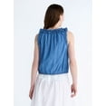 thumbnail image 3 of Free Assembly Eyelet Ruffle Sleeveless Chambray Top, Sizes XS-XL, 3 of 5