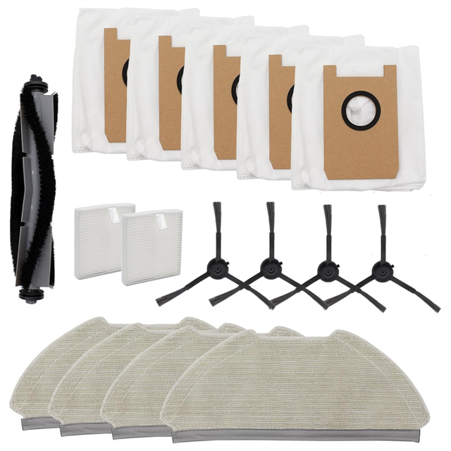 Para el Robot Aspirador T20, Cepillos Laterales Principales, Filtros HEPA, Almohadillas para Fregona, Bolsas para Polvo, Accesorios