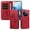 Red, variant on Flip Phone Case for OPPO Realme 12 Pro 5G, Kickstand and 3 Card Slots, Shockproof and Scratch Resistant, Red