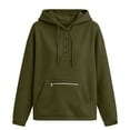 thumbnail image 7 of SYwaren Women's Casual Henley Hoodie Oversized Long Sleeve Button Pullover Sweatshirt Tops, 7 of 7