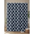 thumbnail image 4 of Fsddascl Navy Blue Morocco Shower Curtain Set - 48" x 72" Washable Bathtub Curtain with 12 Hooks, Modern Farmhouse Minimalist Plaid Waterproof Fabric Stall Shower Curtains for Bathroom/Bathtub, 4 of 6