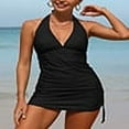 thumbnail image 6 of Charmo Womens Halter V Neck Tankini Bathing Suits Side Drawstring Two Piece Swimsuits, 6 of 6