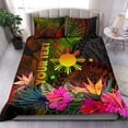 thumbnail image 1 of Juego de cama personalizado Polinesia filipina Hibisco y hojas de plátano, 1 of 6