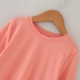 thumbnail image 5 of KaLI_store Girls Tops Girls Long Sleeve Shirts Cotton Ruffle Solid Tunic Tops Tees Blouses Fall T Shirt Orange,8-9 Years, 5 of 5