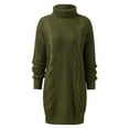 thumbnail image 4 of Prolriy Sweater Dresses for Women 2024 Trendy Womens Pullover Sweater Turtleneck Long Sleeve Solid Winter Knit Sweater Dress Womens Sweater Dress A M, 4 of 5