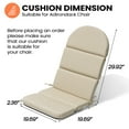 thumbnail image 5 of Pellebant Chaise Lounge Cushion with Sunbrella Fabric, 50" x 20" x 2.5", Water-Resistant & Fade-Resistant, High Back Outdoor/Indoor Patio Seat Pad (1-Pack, Canvas Antique Beige), 5 of 6