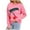 Pink, variant on Ruimatai Women Casual Cherry Print Knitted Sweater Top Long Sleeve Round Neck Pullover Blouse Soft Acrylic Comfortable Tops