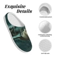 thumbnail image 5 of Wukai Abstract Geometric Shark Print Women's Indoor Bedroom Slipper Slip On Shoes, Unisex House Shoes with Anti-Skid Sole for Men, Gift for Women Men-8, 5 of 7