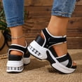 thumbnail image 5 of Rokment Women's Height Increasing Comfortable Walking Sandals 2026 Stylish Athletic Open Toe Ankle Strap Platform Non Slip Work Wedge Heels Chunky Summer Nursing Shoes Black Size 6.5, 5 of 7