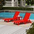 thumbnail image 5 of WestinTrends Malibu 3 Pieces Chaise Lounge Set with Side Table, All Weather Poly Lumber Outdoor Lounge Chairs Set of 2 and End Table, Red, 5 of 9