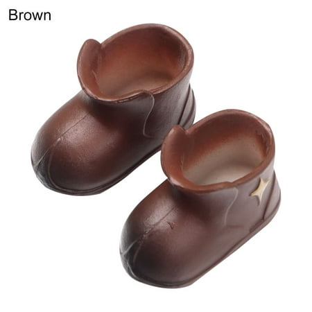 

New Doll Accessories OB11 Doll Shoes 1/12 BJD Dolls Shoes Boots Doll Clothes Accessories Plastic PVC Shoes Doll Rain Boots BROWN
