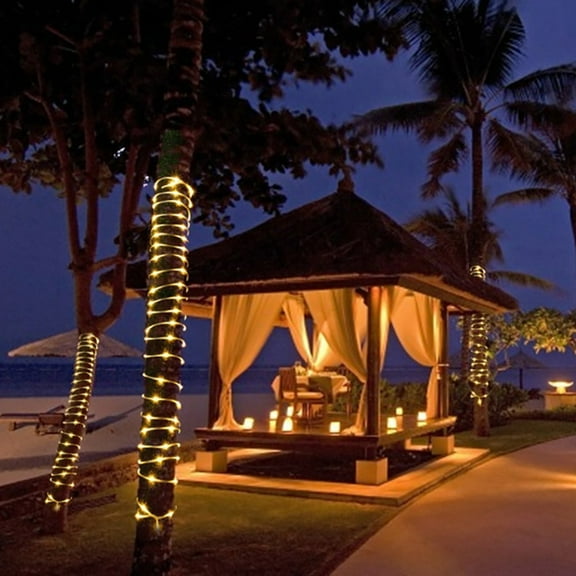 ORDDIART 1Set Outdoor Lights Rope Solar PVC Material Solar Powered 100 LEDs Lighting for Patio and Garden