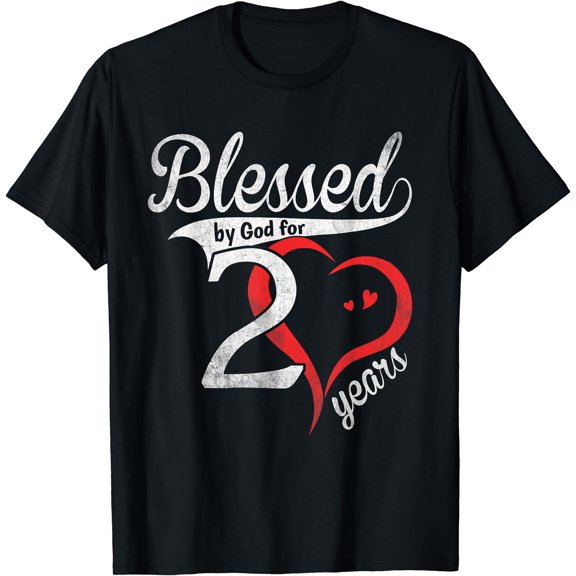 Vintage 20th Birthday Blessed By God For 20 Years Birthday T-Shirt