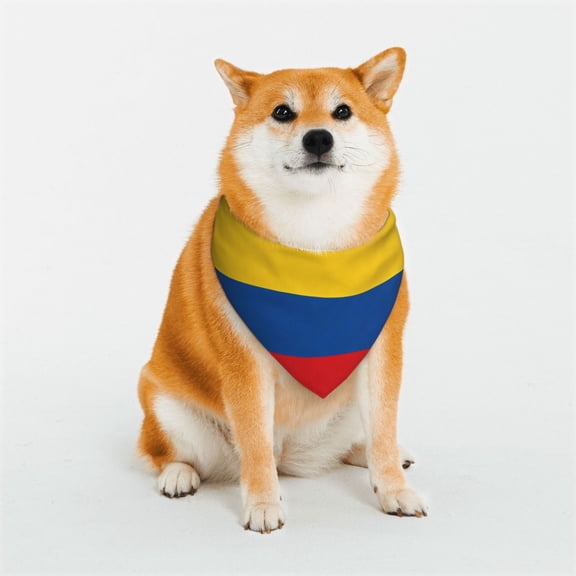 Dog Bandana Washable Headband Scarf Colombia Flag Pet Scarf Adjustable Snap Button for Dogs Cats Small