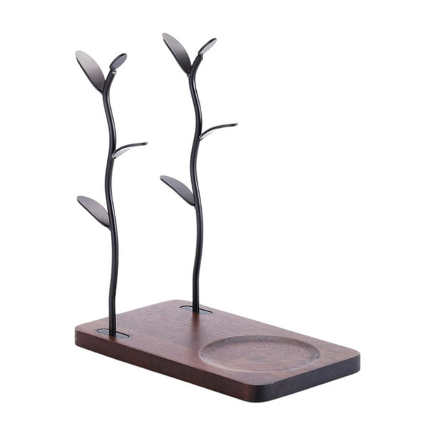 Portavasos con base de madera, práctico soporte para tazas, para café Bronce