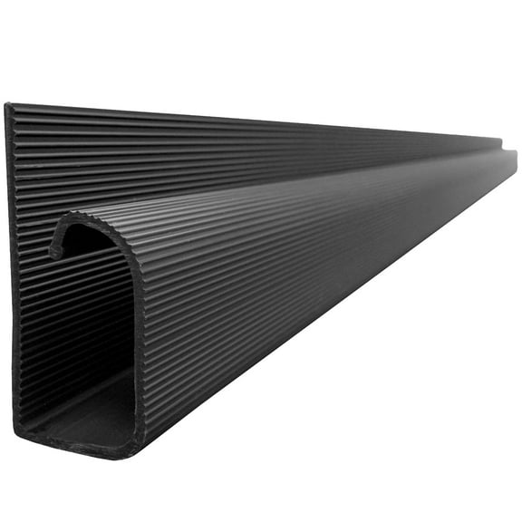 Large J Channel Adhesive Backed Cable Raceway - Stick Length: 46 Inch - Black - 1 Piece