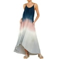 thumbnail image 1 of Robe Maxi Dégradée Sans Manches Dos Nu Col en V Ourlet Haut-Bas pour Femmes, 1 of 6