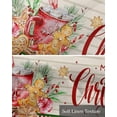thumbnail image 6 of Christmas Linen Curtain Valance for Bedroom/Bathroom/Kitchen/Office/Living/Dining Room Window,Red Plaid Xmas Berry Botanical Rustic Rod Pocket Topper Decorative Cafe Drapes Panel 54"x18", 6 of 6