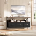 thumbnail image 2 of Negra 47.2-pulgada mesa de TV con 3 cajones-suitable para 55 50 43-pulgada tvs ideal para para dormitorio y sala de estar TV consola entertainment stand, 2 of 5