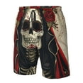 thumbnail image 4 of Logiee Gothic Skull With Roses Print Mens Swim Trunks Quick Dry Board Shorts,Breathable Hawaii Beach Shorts Swimwear Bathing Suits-X-Large, 4 of 6