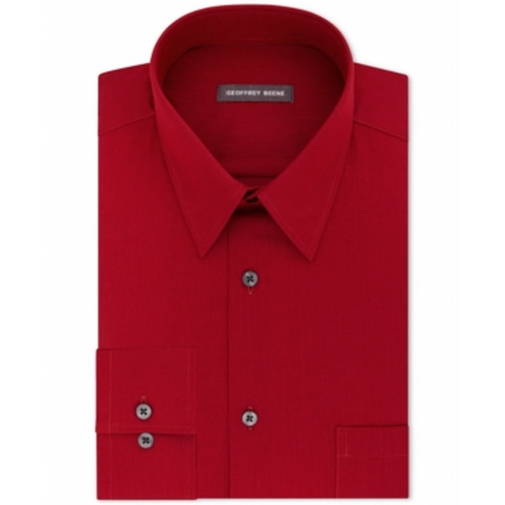Geoffrey Beene - Geoffrey Beene NEW Bright Red Mens Size 16 Classic Fit ...