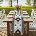 thumbnail image 4 of Black Beige Boho 90 Inch Table Runner, Vintage Ethnic Tribal Southwestern Farmhouse Dresser Scarf Cotton & Linen Tablerunner for Dining/Kitchen Island/Holiday Party Décor 13" x 90", 4 of 9