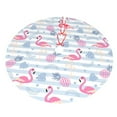 thumbnail image 3 of Kll 48" Christmas Tree Skirt Flamingo And Pineapple Xmas Tree Skirts Mat For New Year Xmas Holiday Party Indoor Outdoor Home Decoration, 3 of 9