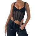 thumbnail image 2 of Liacowi Women Sexy Sleeveless Bustiers Crop Top Slim Fit Hollow Out Retro Tank Tops Basic T-shirts, 2 of 7